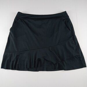Greg Norman Crossover Flounce Pull-On Skort Women's Size Large Black Athletic